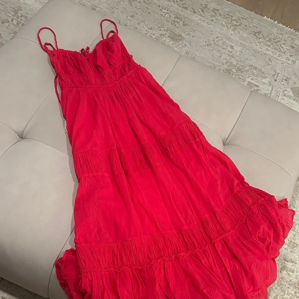 ❄️2 for $50❄️ ✨CLOSET CLEAR OUT SALE✨ Free People Red Midi Dress - Picture 1 of 8